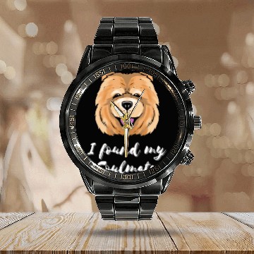 Discover Chow Chow Dog Soulmate Puppy Dog Lover Calendar Steel Band Watch
