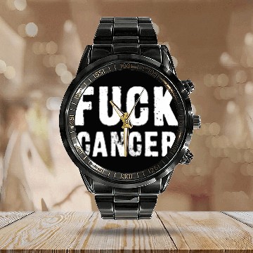 Discover Fuck Cancer Calendar Steel Band Watch