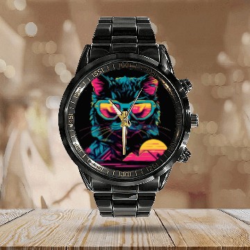 Discover Cool Cat Ever Calendar Steel Band Watch