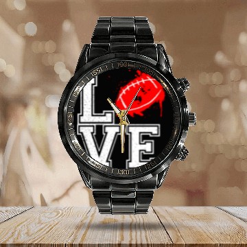 Discover I Love Football Calendar Steel Band Watch