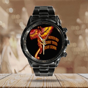 Discover Phoenix Firebird Mythical - Why Give Up When You Calendar Steel Band Watch