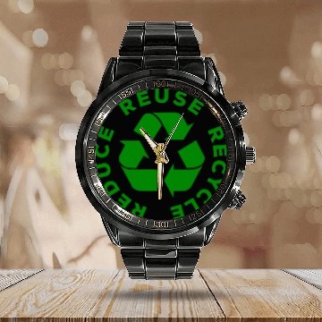 Discover Reduce Reuse Recycle World Environment Day Gift Calendar Steel Band Watch