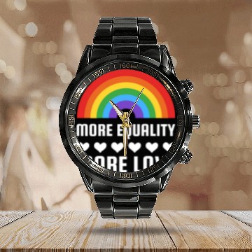 Discover LGBT More Equality More Love Calendar Steel Band Watch LGBTQ Gay