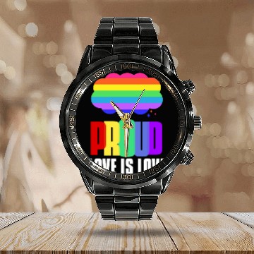 Discover Proud LGBT Calendar Steel Band Watch Love is Love Calendar Steel Band Watch Rainbow Flag