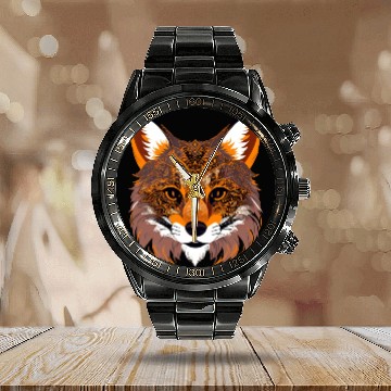 Discover The Adorable Complexity of a Fox Face Calendar Steel Band Watch