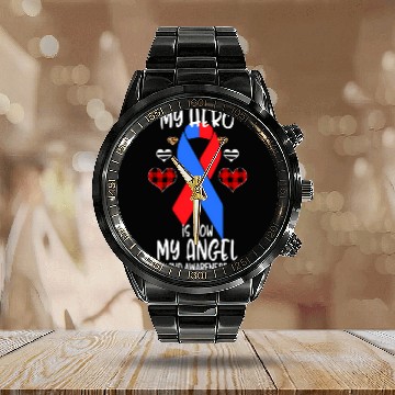 Discover Chd Awareness Remembrance Hero Is Now My Angel Calendar Steel Band Watch