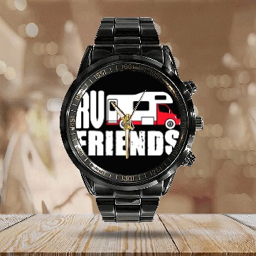 Discover Motorhome Rv Camping Camper Rv Friends Calendar Steel Band Watch