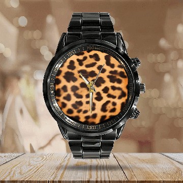 Discover Leopard Print Pocket Falls For Calendar Steel Band Watch
