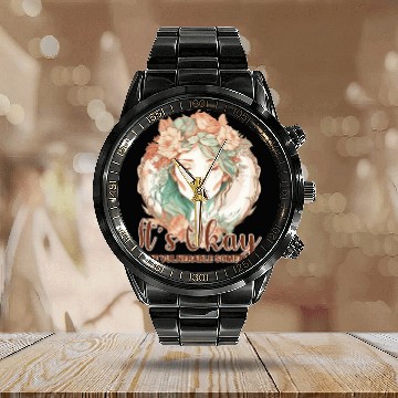 Discover It's Okay To Be Vulnerable Mental Health Awareness Calendar Steel Band Watch