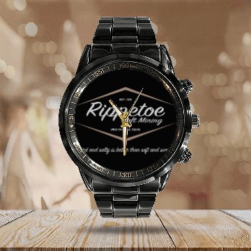 Discover Rippetoe Salt Mining Est 1978 Calendar Steel Band Watch