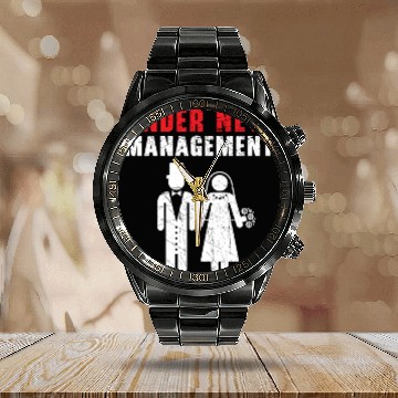 Discover Bride And Groom Wedding Day Marriage Just Married Calendar Steel Band Watch