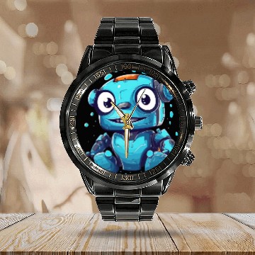 Discover Rescue robot Calendar Steel Band Watch