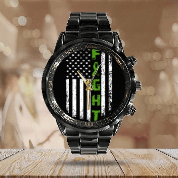 Discover Fight Mental Health Awareness Flag Calendar Steel Band Watch