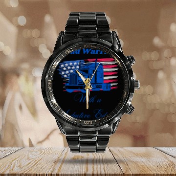 Discover Road Warrior with a Seductive Edge Calendar Steel Band Watch