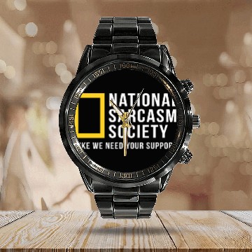 Discover National Sarcasm Society Calendar Steel Band Watch