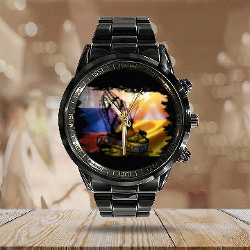 Discover Pray For Ukraine Solidarity Support Ukraine Calendar Steel Band Watch