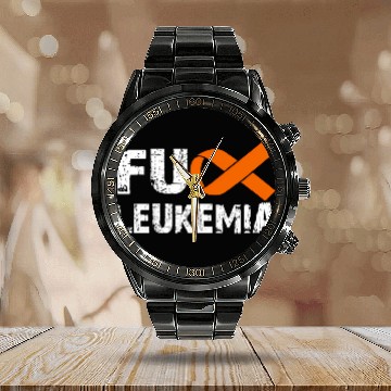 Discover Fu Leukemia Cancer Awareness Support Top Calendar Steel Band Watch