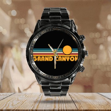Discover Grand Canyon Sunset Calendar Steel Band Watch