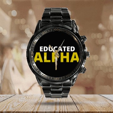 Discover Educated Alpha 1906 Apa Fraternity For Calendar Steel Band Watch