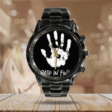 Discover Jesus Hand Print Paid In Full - Christian Calendar Steel Band Watch