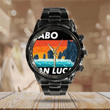 Discover Cabo San Lucas Spring Break Meco Baja California Calendar Steel Band Watch