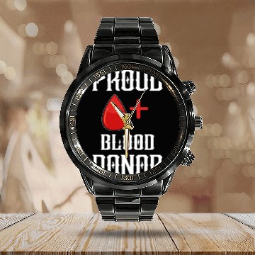 Discover Save Lives Donate Blood Proud Blood Donor Gift Calendar Steel Band Watch