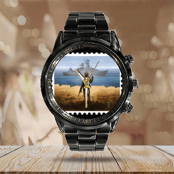 Discover New Stamp Ukraine Flag Pride Ukrainian Postage Calendar Steel Band Watch