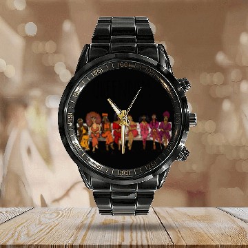 Discover Queendom African American For Educated Strong Calendar Steel Band Watch