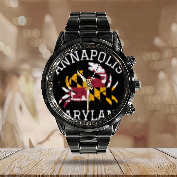 Discover Annapolis Maryland Crab State Flag Home Travel Calendar Steel Band Watch