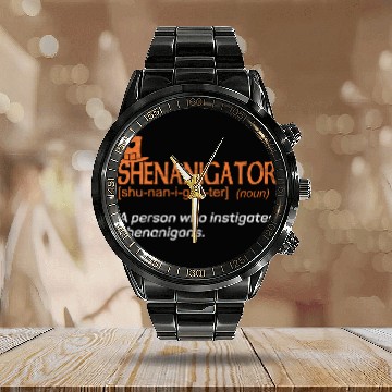 Discover Shenanigans Instigator St Patric Day Calendar Steel Band Watch