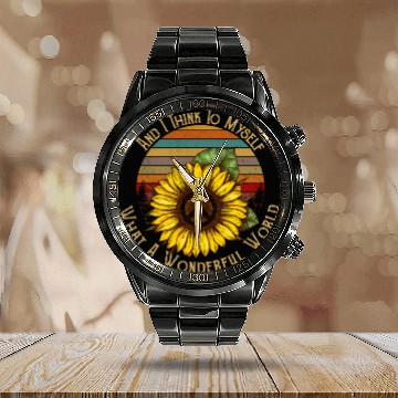 Discover Sunflower Peace And I Think To Myself What A Calendar Steel Band Watch