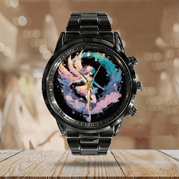 Discover Watercolor Fairy Painting Fairycore Pastel Goth Bu Calendar Steel Band Watch