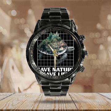 Discover Save Nature protected species Environment Calendar Steel Band Watch