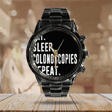 Discover Gastroenterologist Colonoscopy Doctor Nurse Funny Calendar Steel Band Watch