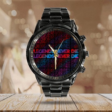 Discover Legends Never Die T ShirtLegends Never Die Pattern Calendar Steel Band Watch