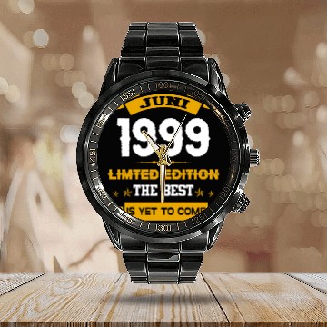 Discover June 1999 Birthday Surprise Calendar Steel Band Watch