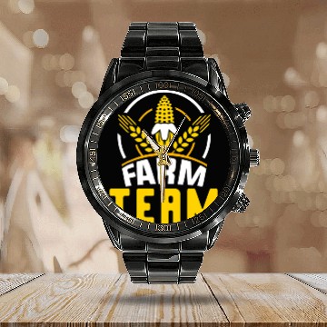Discover Farm Team Hobby Job Farmer Farming Calendar Steel Band Watch