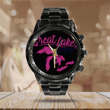 Discover Great Lakes Shark Free Unsalted Summer Vacation Calendar Steel Band Watch