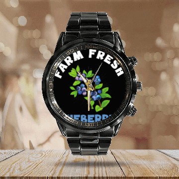 Discover Blueberries Graphics Blueberry Farmer Blueberry Calendar Steel Band Watch