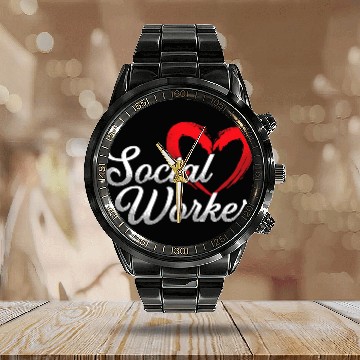 Discover Social Worker Social Work Psychology Counseling Calendar Steel Band Watch