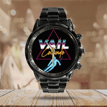 Discover Vail Colorado - Usa i Resort 1980S Calendar Steel Band Watch