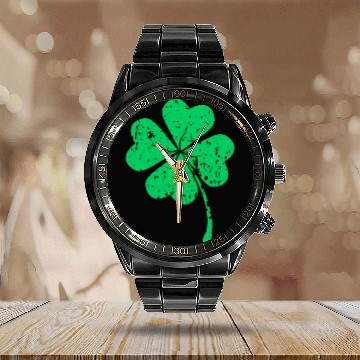 Discover Lucky Four Leaf Clover Luck Of The Irish Calendar Steel Band Watch
