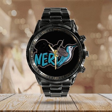 Discover Bird Desig for Birdwatcher Bird Nerd Lover Bird Calendar Steel Band Watch