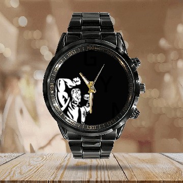 Discover Old School Gym vibes Calendar Steel Band Watch