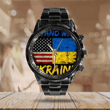 Discover Ukraine Flag Ukrainian Ukraine Pride Calendar Steel Band Watch
