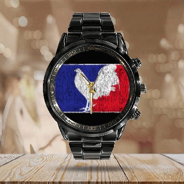 Discover Cock Fight Enthusiast Cock Fight Calendar Steel Band Watch