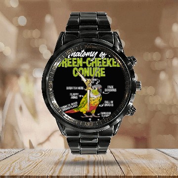 Discover Green Cheek Conure Parrot Anatomy Of A Calendar Steel Band Watch