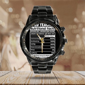 Discover Sped Teacher Nutritional Facts Squad Funny SPED Te Calendar Steel Band Watch