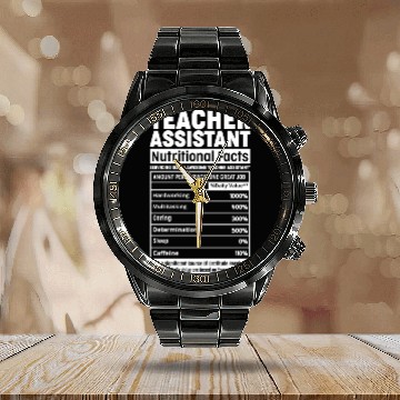 Discover Teacher Assistant Nutritional Fact Teacher Element Calendar Steel Band Watch
