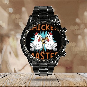 Discover Chicken Farmer Chicken Whisperer Farm Animal Calendar Steel Band Watch